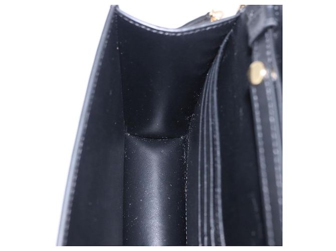 Céline Borsa a tracolla con catena CELINE Triomphe in pelle nera e tono oro Auth ka6199SAM Nero - vista 22