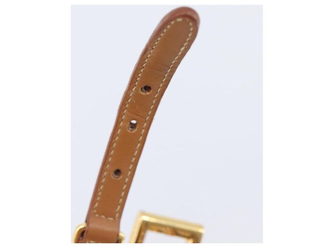 Bracciale PRADA in pelle marrone tono oro Auth ar14250V - vista 10