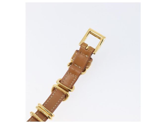 Bracciale PRADA in pelle marrone tono oro Auth ar14250V - vista 8