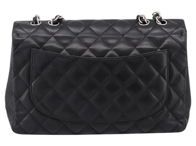 Borsa a tracolla CHANEL Matelasse 30 Chain in pelle d'agnello nera e argento CC Auth yk20928V Nero - vista 2