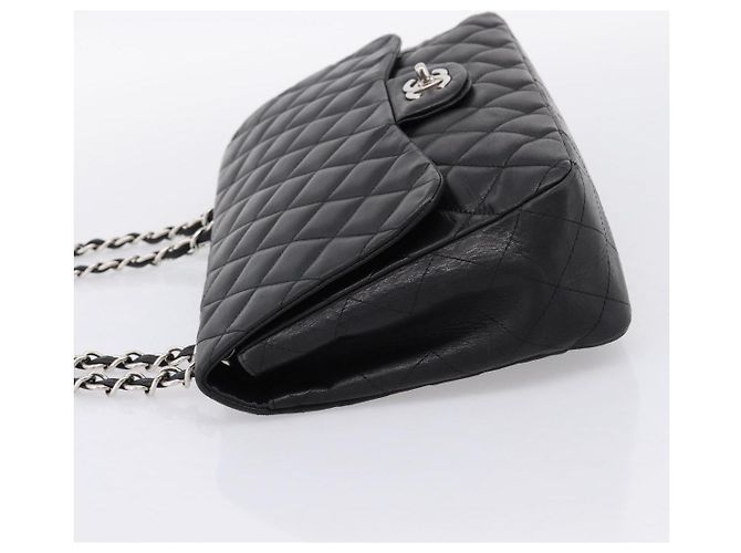Borsa a tracolla CHANEL Matelasse 30 Chain in pelle d'agnello nera e argento CC Auth yk20928V Nero - vista 3