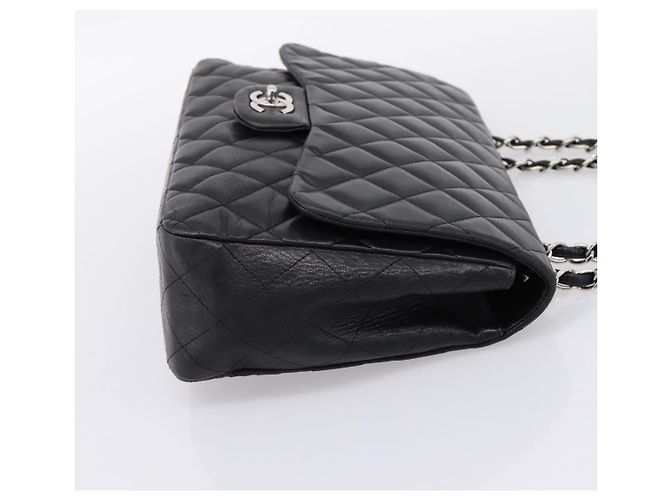 Borsa a tracolla CHANEL Matelasse 30 Chain in pelle d'agnello nera e argento CC Auth yk20928V Nero - vista 4