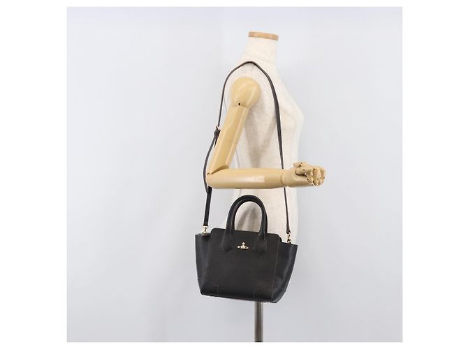 Borsa a mano Vivienne Westwood in pelle 2way Nero Oro Auth LN142A D'oro - vista 28