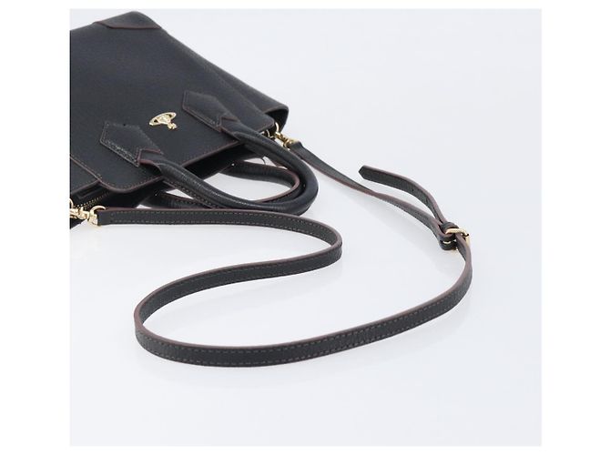 Borsa a mano Vivienne Westwood in pelle 2way Nero Oro Auth LN142A D'oro - vista 8