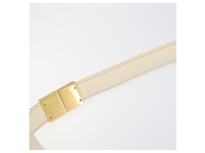 MARNI Prisma Shoulder Bag Leather White Gold Tone Auth 204613A - view 10