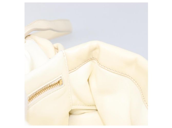 MARNI Prisma Shoulder Bag Leather White Gold Tone Auth 204613A - view 21