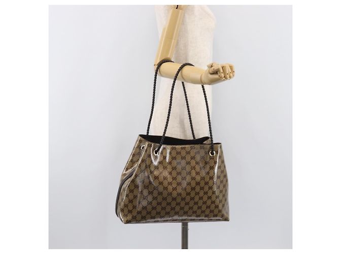 Borsa a tracolla GUCCI GG crystal Coated Canvas Beige Gold 419689 Auth ki6829V D'oro - vista 22