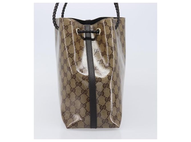 Borsa a tracolla GUCCI GG crystal Coated Canvas Beige Gold 419689 Auth ki6829V D'oro - vista 4