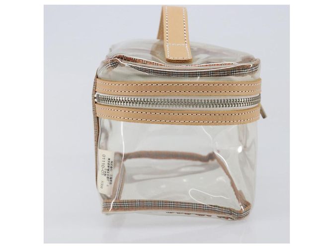 Necessaire Burberrys Vanity Cosmetic Pouch Vinyl Clear Silver Auth 203681A Argento - vista 4