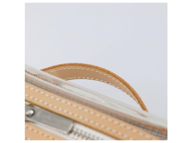 Necessaire Burberrys Vanity Cosmetic Pouch Vinyl Clear Silver Auth 203681A Argento - vista 8