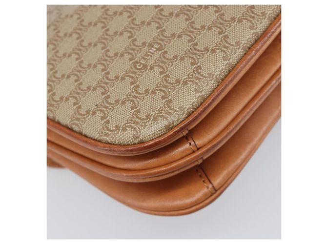 16 Céline CELINE Macadam Canvas Schultertasche PVC Beige Gold Auth 201484A Golden - Ansicht 18