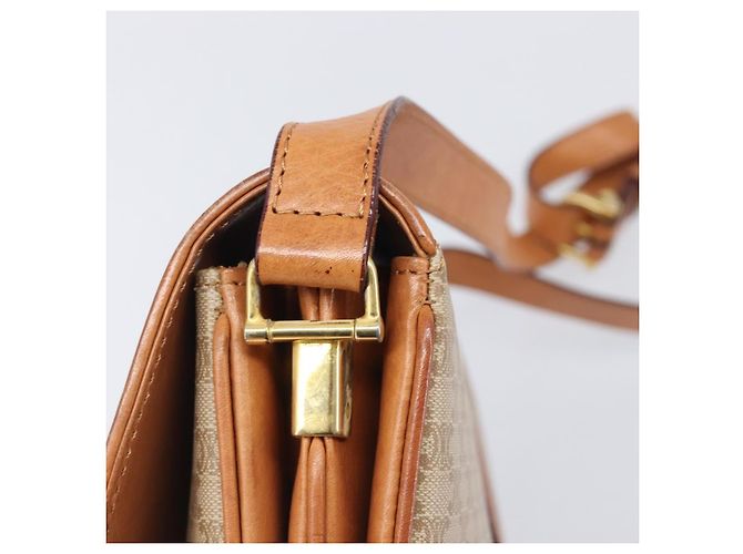 16 Céline CELINE Macadam Canvas Schultertasche PVC Beige Gold Auth 201484A Golden - Ansicht 19