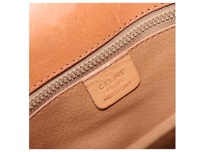 16 Céline CELINE Macadam Canvas Schultertasche PVC Beige Gold Auth 201484A Golden - Ansicht 22
