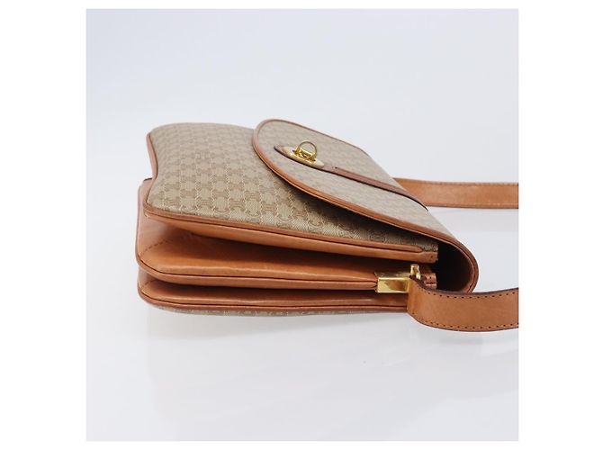 16 Céline CELINE Macadam Canvas Schultertasche PVC Beige Gold Auth 201484A Golden - Ansicht 3