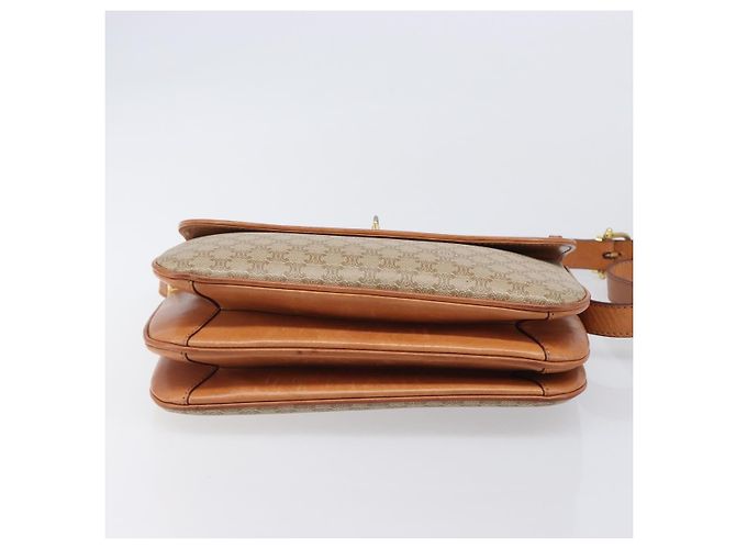 16 Céline CELINE Macadam Canvas Schultertasche PVC Beige Gold Auth 201484A Golden - Ansicht 5