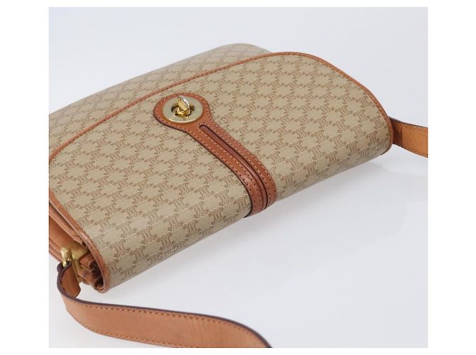 16 Céline CELINE Macadam Canvas Schultertasche PVC Beige Gold Auth 201484A Golden - Ansicht 6