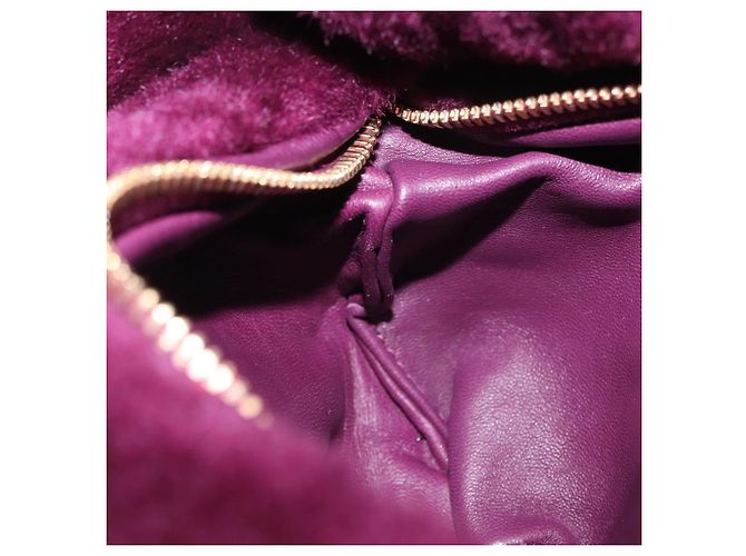 Borsa a mano BOTTEGA VENETA Jody Mini in shearling Viola Oro Auth 203692M D'oro Porpora - vista 20