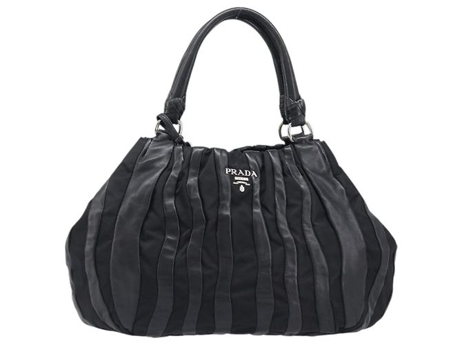 PRADA Crimson Handtasche aus Leder Schwarz Silber authentisch 204098V - Ansicht 13