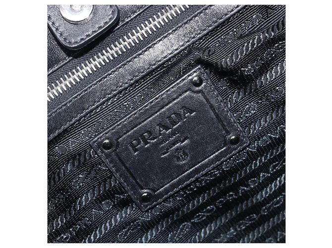 PRADA Crimson Handtasche aus Leder Schwarz Silber authentisch 204098V - Ansicht 20