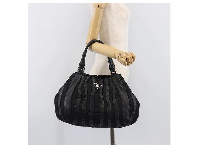 PRADA Crimson Handtasche aus Leder Schwarz Silber authentisch 204098V - Ansicht 25