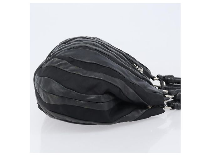 PRADA Crimson Handtasche aus Leder Schwarz Silber authentisch 204098V - Ansicht 3
