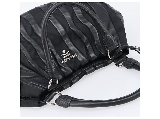 PRADA Crimson Handtasche aus Leder Schwarz Silber authentisch 204098V - Ansicht 6