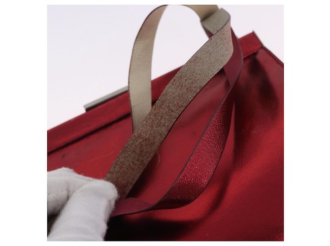 Borsa a mano Miu Miu in pelle rossa argento Auth 204327 Rosso - vista 10