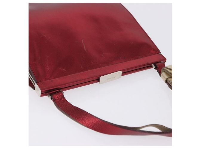 Borsa a mano Miu Miu in pelle rossa argento Auth 204327 Rosso - vista 14