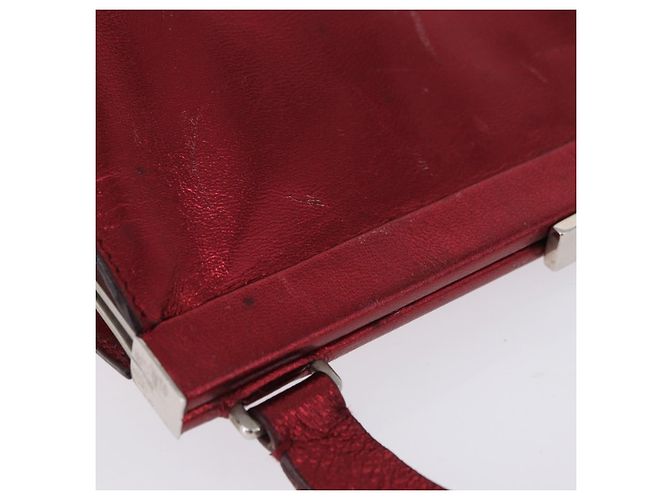 Borsa a mano Miu Miu in pelle rossa argento Auth 204327 Rosso - vista 15