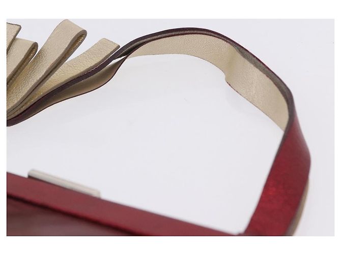 Borsa a mano Miu Miu in pelle rossa argento Auth 204327 Rosso - vista 17