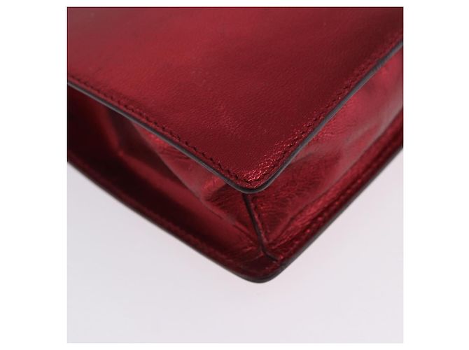 Borsa a mano Miu Miu in pelle rossa argento Auth 204327 Rosso - vista 19
