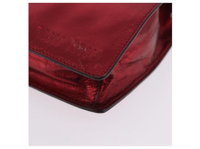 Borsa a mano Miu Miu in pelle rossa argento Auth 204327 Rosso - vista 20
