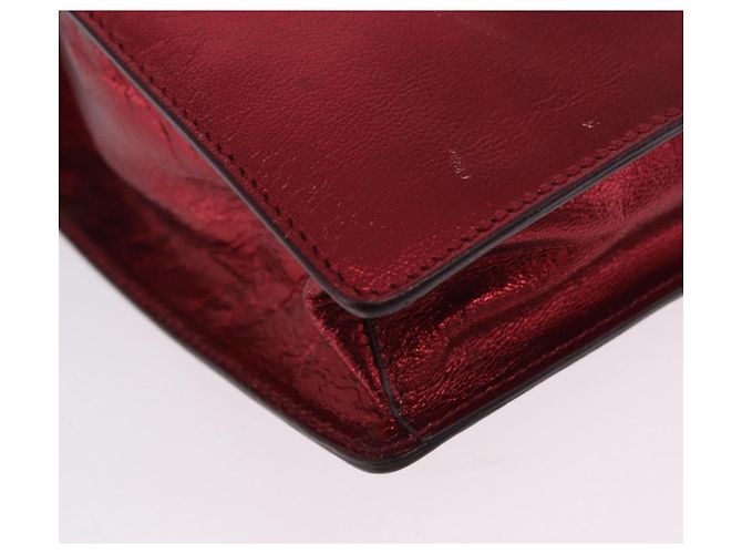 Borsa a mano Miu Miu in pelle rossa argento Auth 204327 Rosso - vista 21