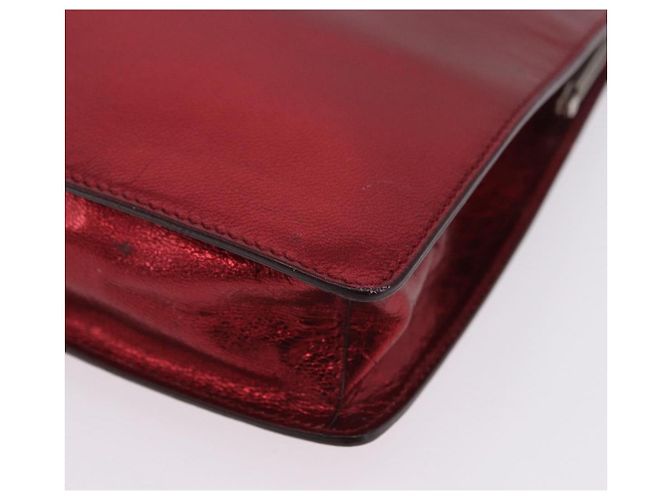 Borsa a mano Miu Miu in pelle rossa argento Auth 204327 Rosso - vista 22
