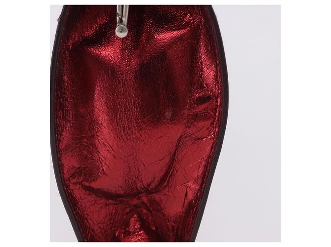 Borsa a mano Miu Miu in pelle rossa argento Auth 204327 Rosso - vista 6