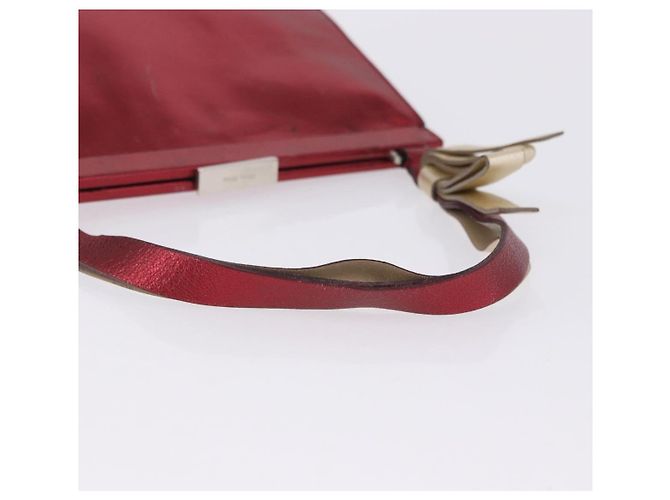 Borsa a mano Miu Miu in pelle rossa argento Auth 204327 Rosso - vista 9