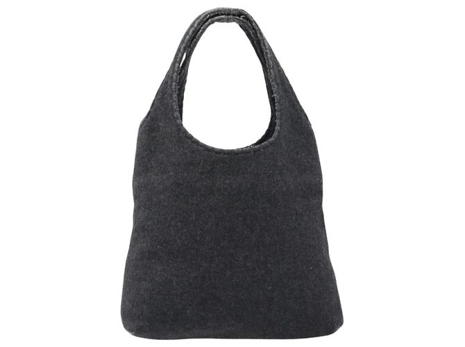 Bolsa Miu Miu em feltro cinza Auth 205081 Marrom - vista 13