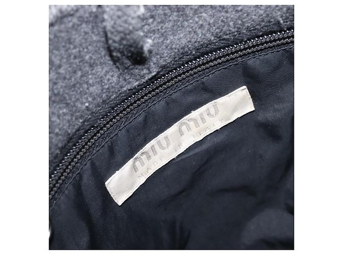 Bolsa Miu Miu em feltro cinza Auth 205081 Marrom - vista 17