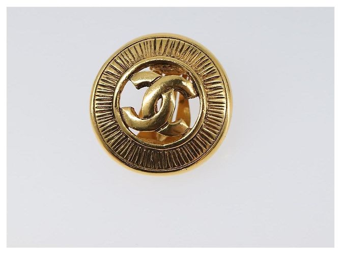 CHANEL Ohrringe Metall Goldfarben CC Auth 204143V - Ansicht 8