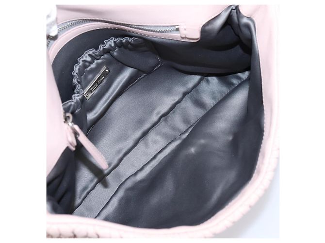 Bolsa de Ombro Miu Miu Matelassé em Couro Rosa Prateada Autêntica ka6197V Prata - vista 11