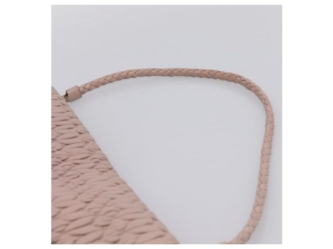 Bolsa de Ombro Miu Miu Matelassé em Couro Rosa Prateada Autêntica ka6197V Prata - vista 14