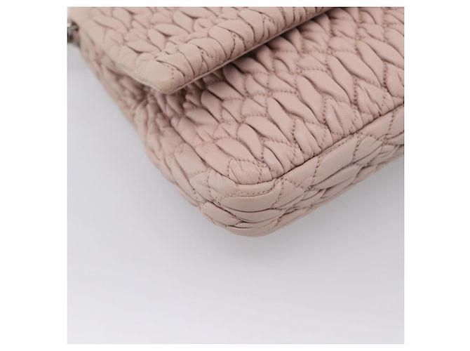 Bolsa de Ombro Miu Miu Matelassé em Couro Rosa Prateada Autêntica ka6197V Prata - vista 16