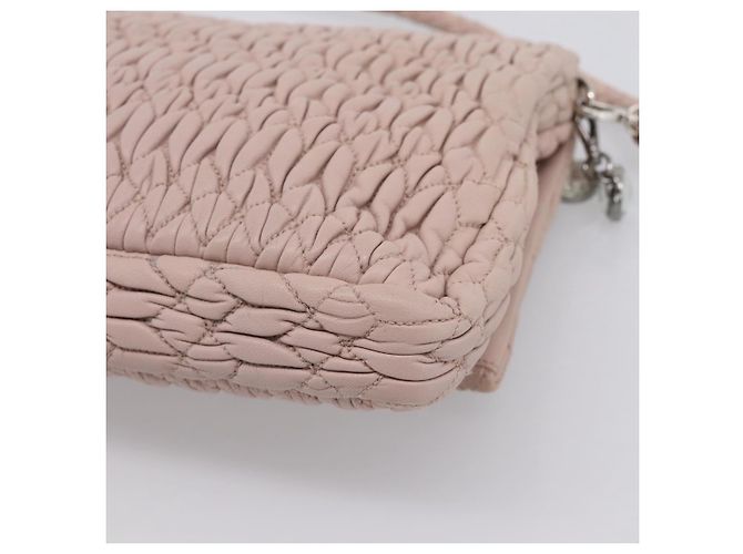Bolsa de Ombro Miu Miu Matelassé em Couro Rosa Prateada Autêntica ka6197V Prata - vista 17
