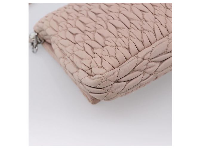 Bolsa de Ombro Miu Miu Matelassé em Couro Rosa Prateada Autêntica ka6197V Prata - vista 18