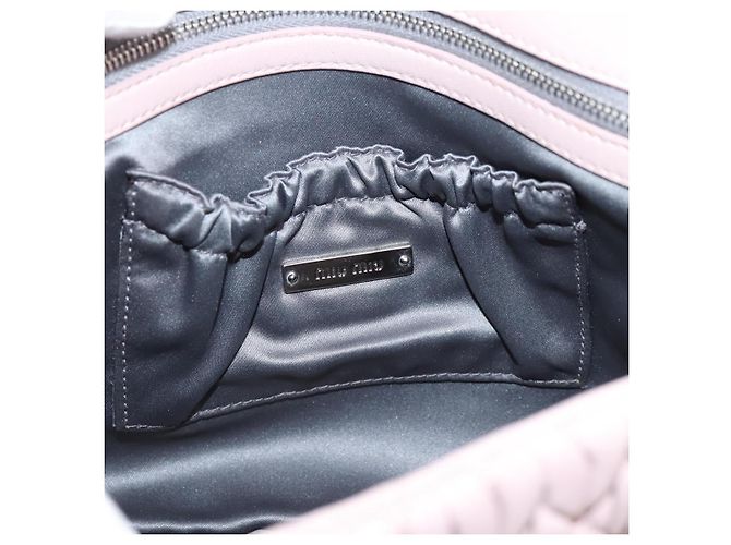 Bolsa de Ombro Miu Miu Matelassé em Couro Rosa Prateada Autêntica ka6197V Prata - vista 22