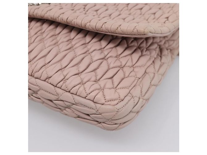 Bolsa de Ombro Miu Miu Matelassé em Couro Rosa Prateada Autêntica ka6197V Prata - vista 9