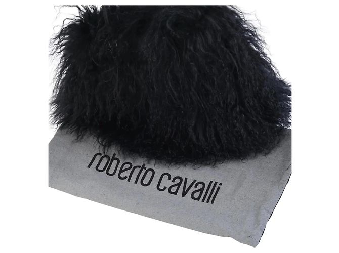 Borsa Tote Statement Roberto Cavalli in pelliccia mongola nera Nero - vista 7
