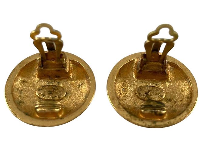Orecchini a clip rotondi placcati oro Chanel CC Gold D'oro - vista 5