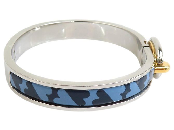 Bracciale Mini Clic Chaine D Ancre PM in smalto blu Hermès - vista 5