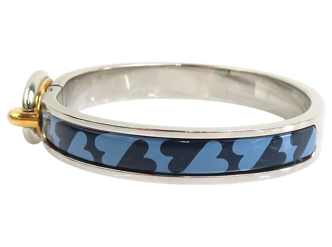 Bracciale Mini Clic Chaine D Ancre PM in smalto blu Hermès - vista 6